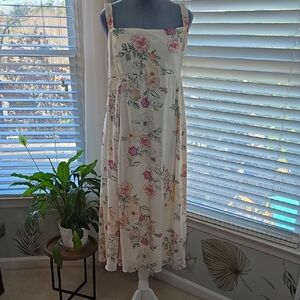 Floral Print Cream Dress